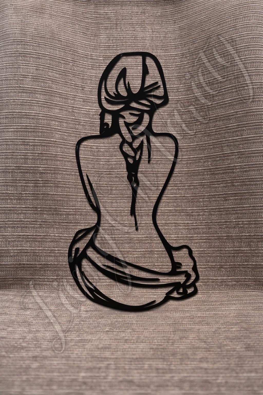 Metal Wall Decor – Silhouette of Woman w/ Braid