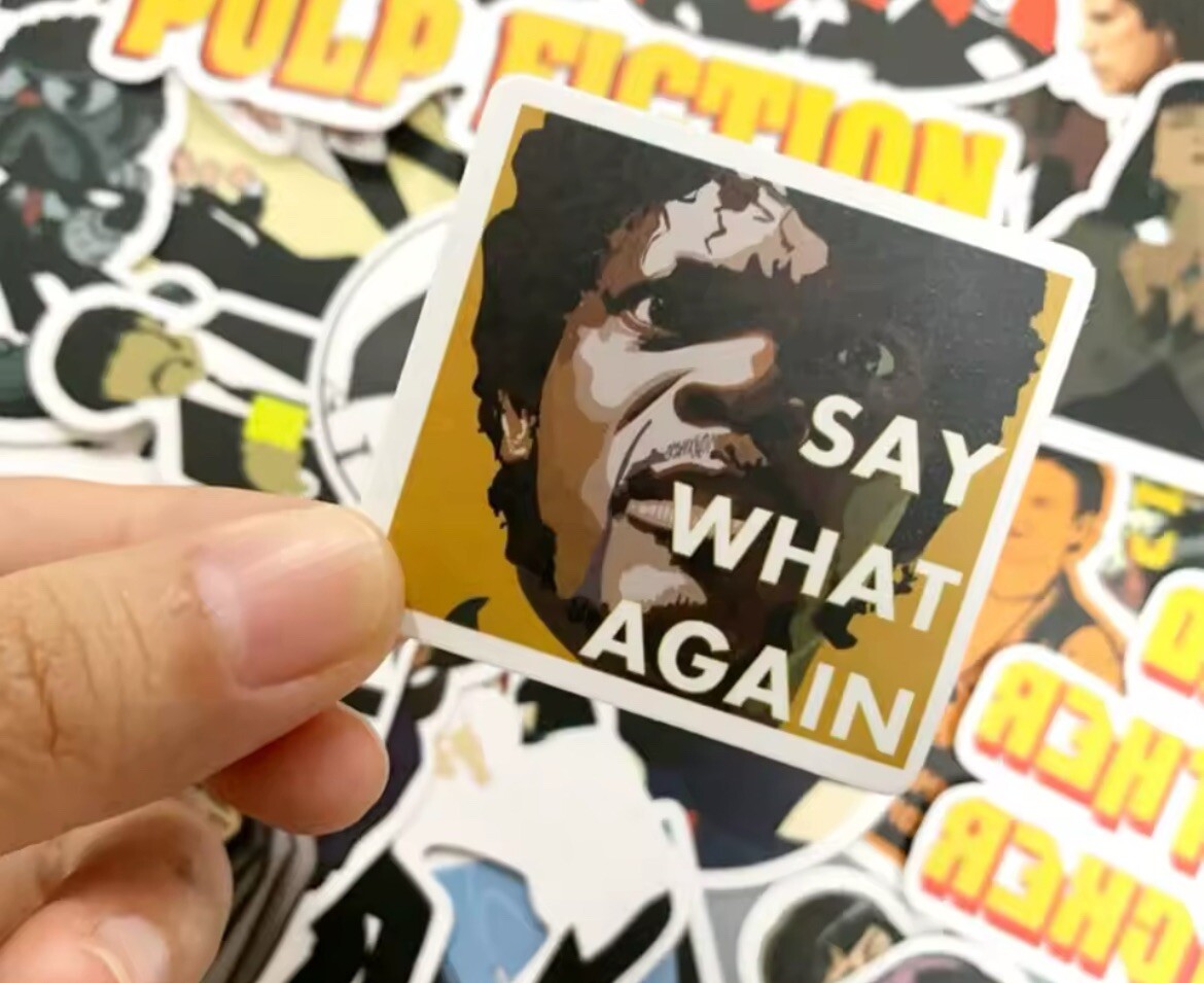 Pulp Fiction Stickers 50pk Mixed Movie Themed Pulp Fiction Random Funny Stickers