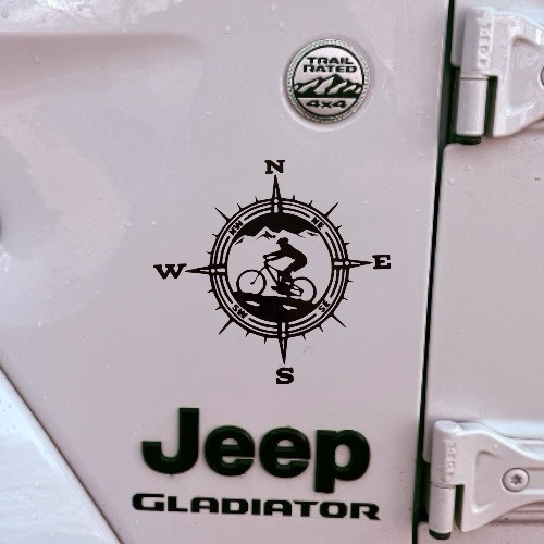 Compass Mountain Bike for Car Truck SUV Bumper Wall Laptop Home Decor sm
