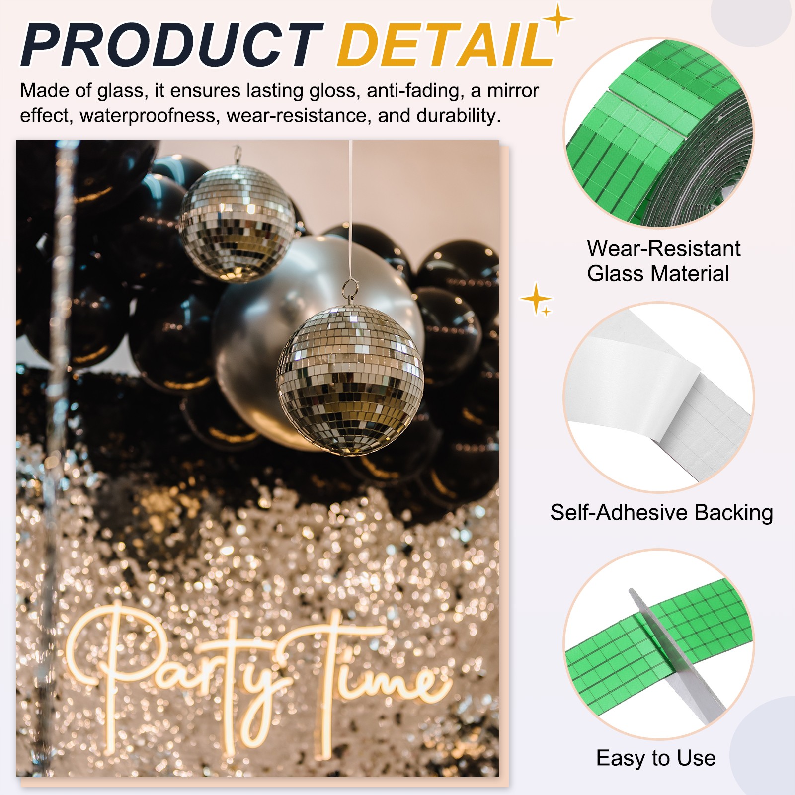 5x5mm Self Adhesive Mirrors Mosaic Tiles, 2500 Pcs Mosaic Sticker, Green