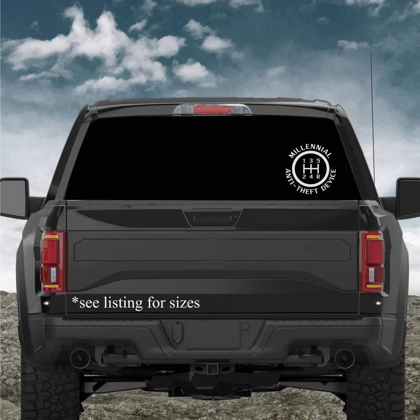 Millennial Anti-Theft Device- Funny Car Decal Sticker, 5 Speed, your color