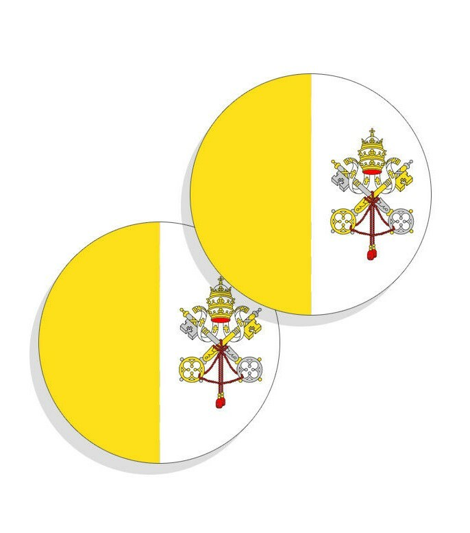 Vatican City Flag Stickers Flag Decals Round Indoor Outdoor 4 Circles