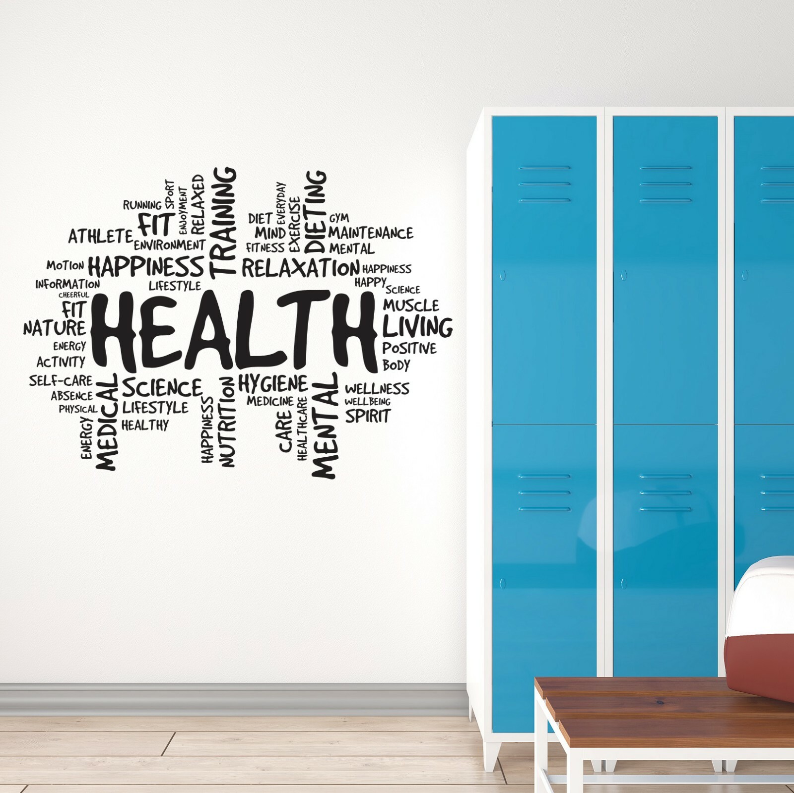 Vinyl Wall Decal Health Words Cloud Medical Room Relax Spa Stickers (ig6159)