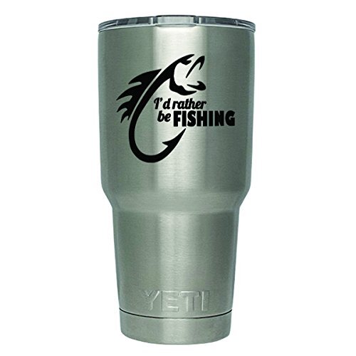 DD407 2-Pack I'd Rather Be Fishing Decal Sticker (Decal ONLY Cup NOT Included)