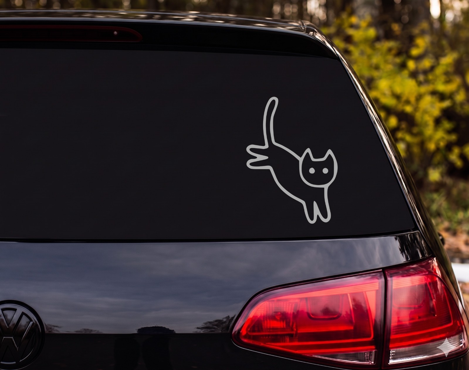 Jumping Stick Figure Cat Funny Vinyl Decal Sticker Car Laptop | Cat Lover Gift