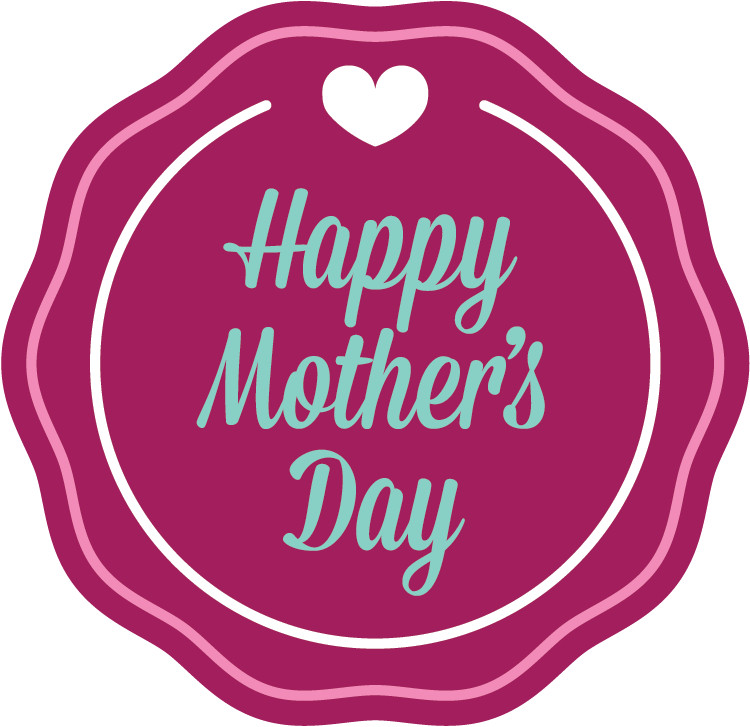 Happy Mothers Day Pure Pink Badge Car Bumper Sticker Decal