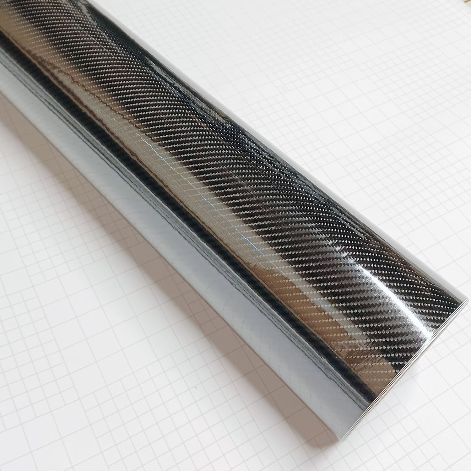 High Gloss 6D Black Carbon Fiber Vinyl Wrap Sticker with Air Release Bubble F…