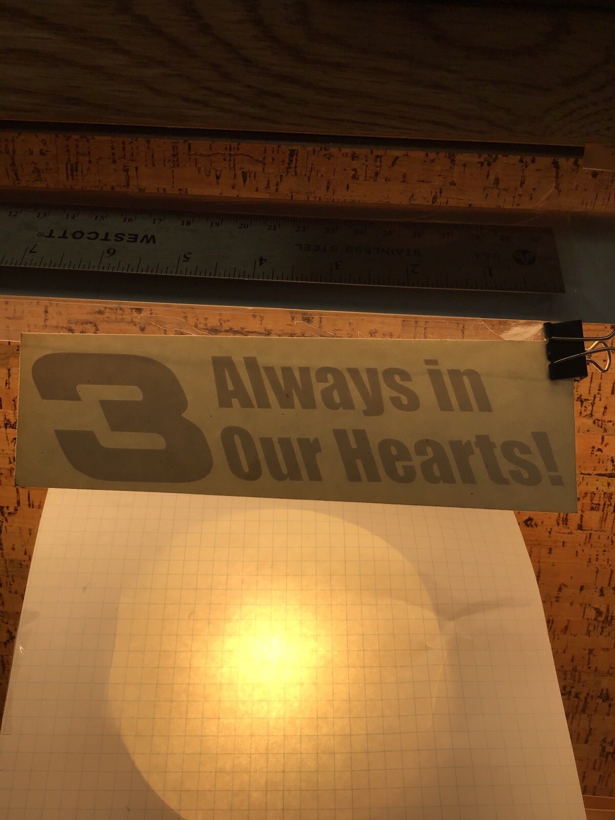 #3 Dale Earnhardt Always In Our Hearts – WHITE – Vinyl Sticker Decal – MM4 1520