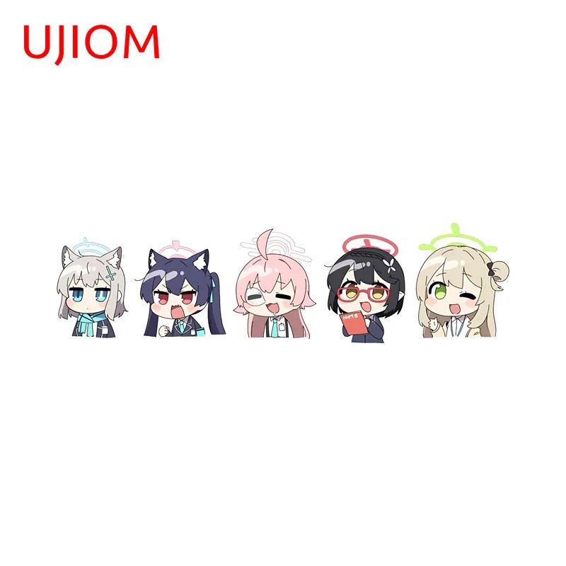 UJIOM Kawaii Blue Archive Girls Wall Sticker Funny Shiroko Kids Room Cartoon