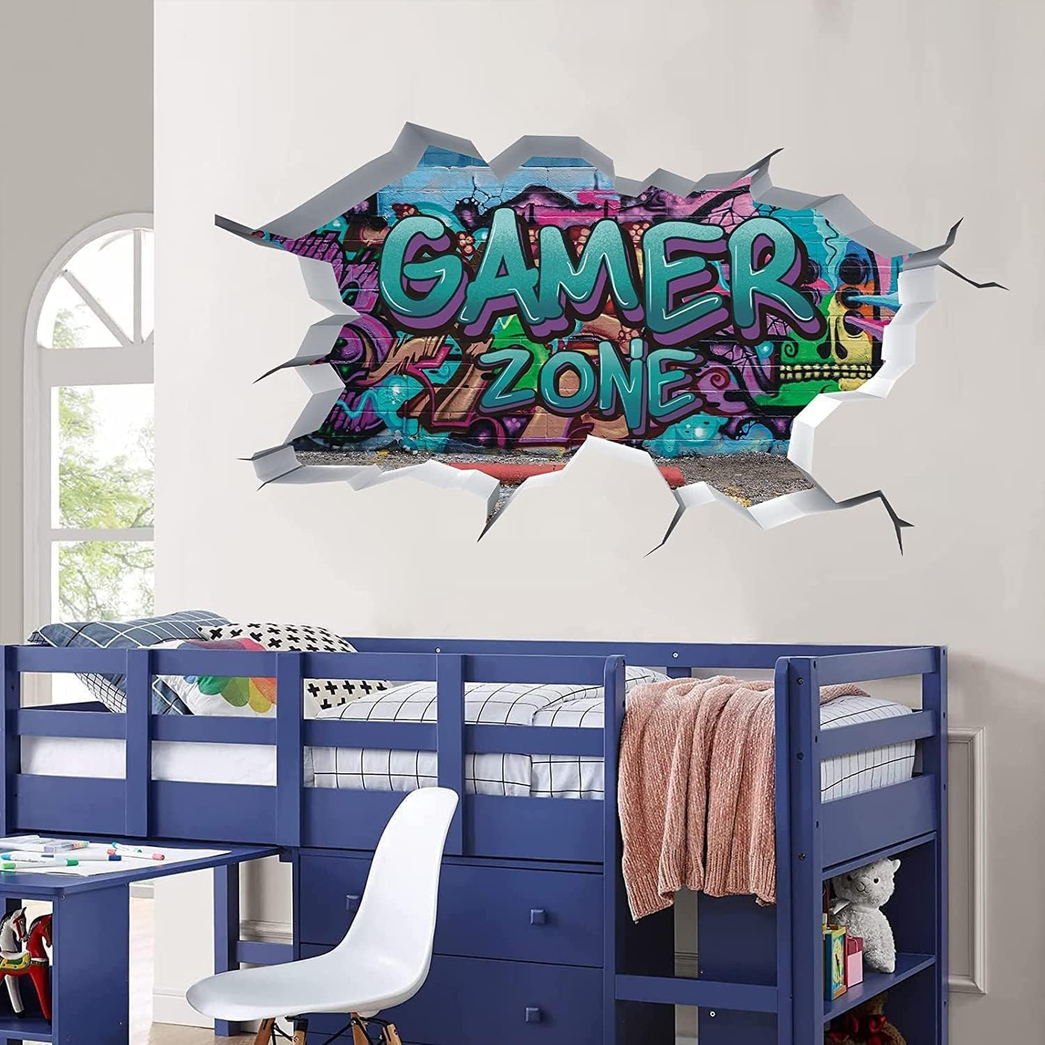3D Game Wall Decals,Gaming Wall Stickers for Boys Room Gamer Zone Sticker Video