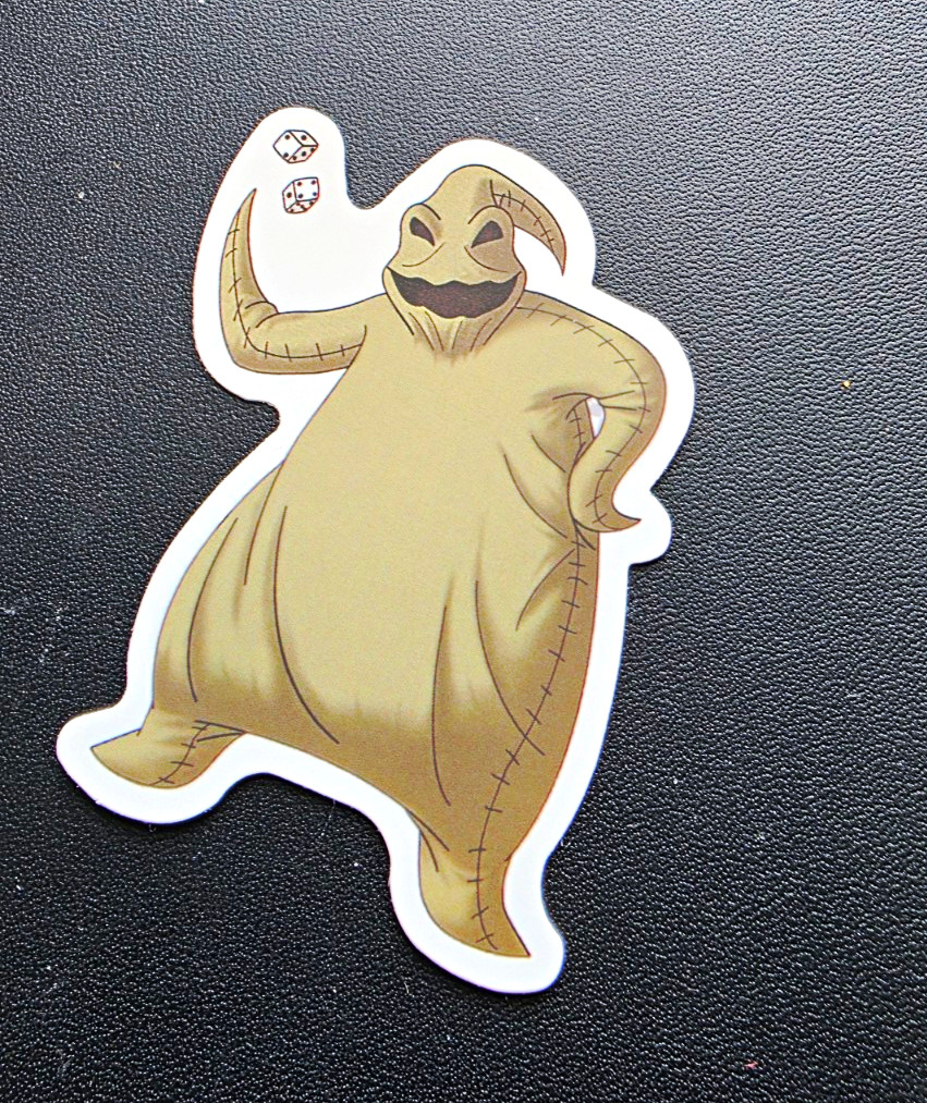 Beige Ghost Cartoon Sticker Decal White Border Black White Kids Teens Adults