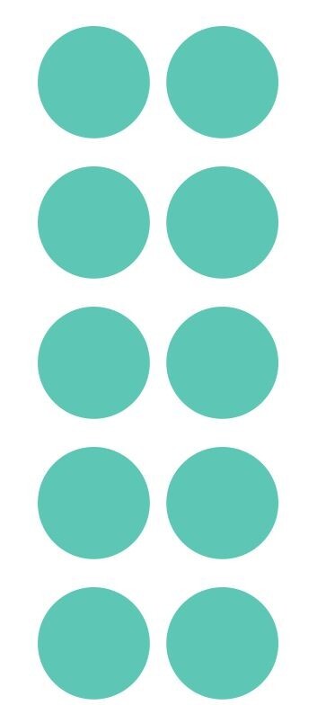 1.5" Mint Green Round Label Dots Stickers Color Coding Inventory 1.5 Inch Dot