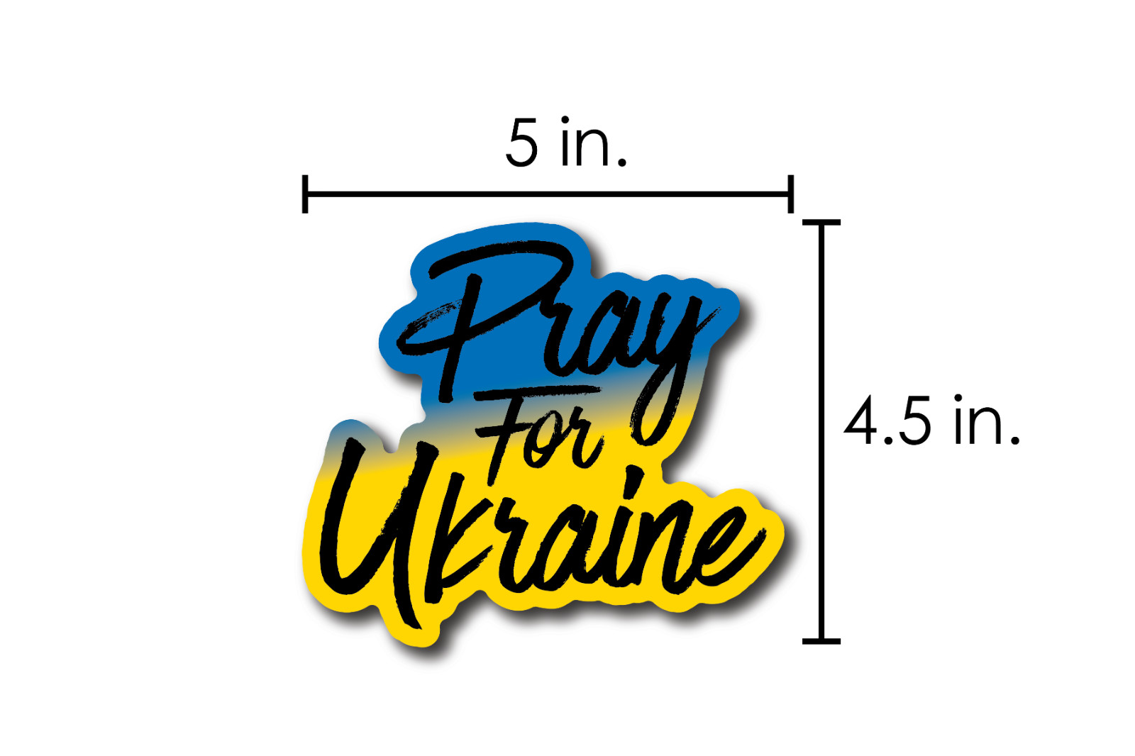 UKRAINE Flag Sticker 5inx4.5in Decal Vinyl Bumper Car Window Pray for Ukraine