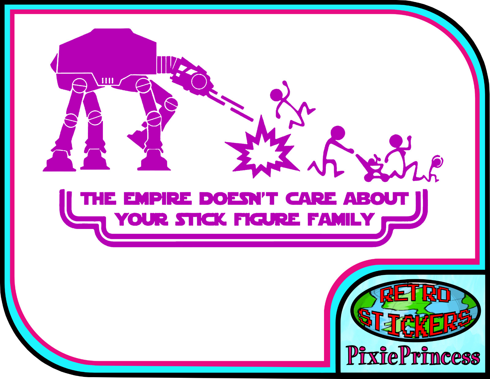 Star Wars Empire At Fun G Vinyl Sticker Car Bike Truck Window Wall Art Movie