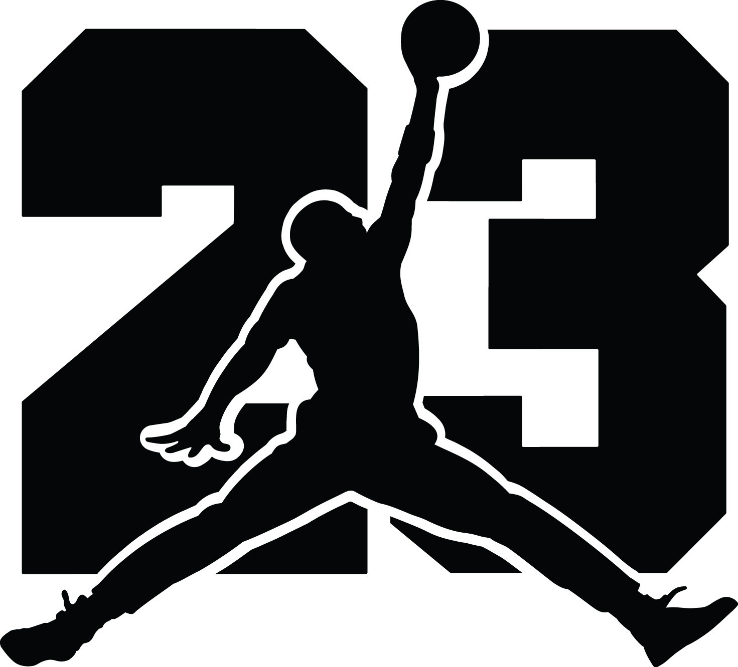 23 Jordan Jumpman Logo Vinly Decal 4" to 12" CHOOSE SIZE & COLOR