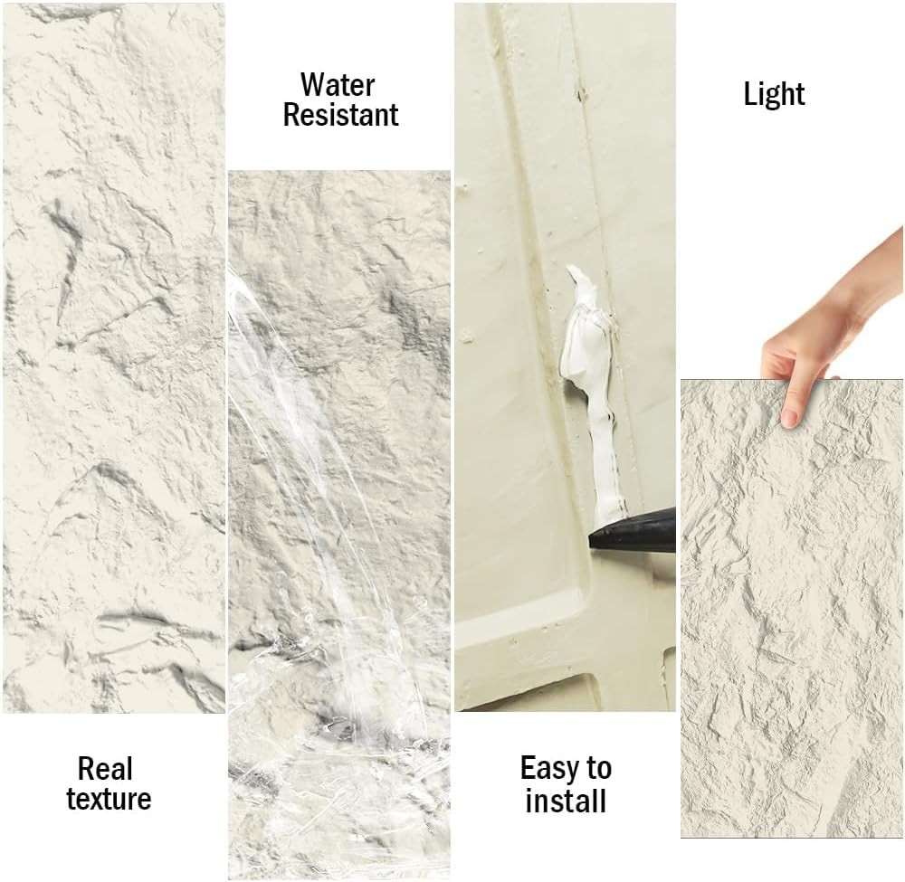 3D Faux Marble Wall Panels – 4-Pack Lightweight & Waterproof Decor