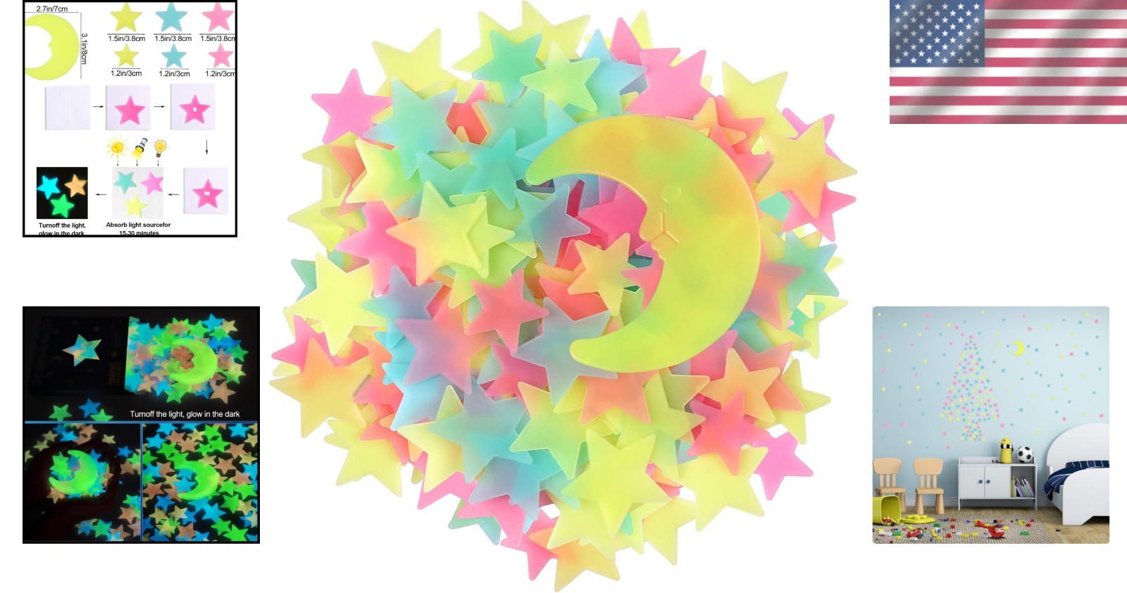Glow in the Dark Stars – 100-Piece Luminous Wall Stickers for Magical Rooms