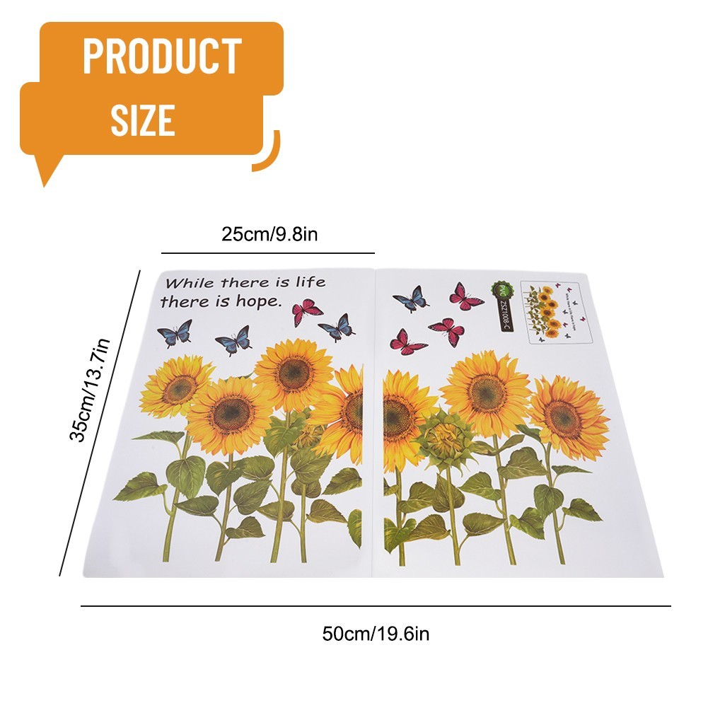 Fashionable Removable Sunflower Wall Sticker Flower Decor Waterproof Decals