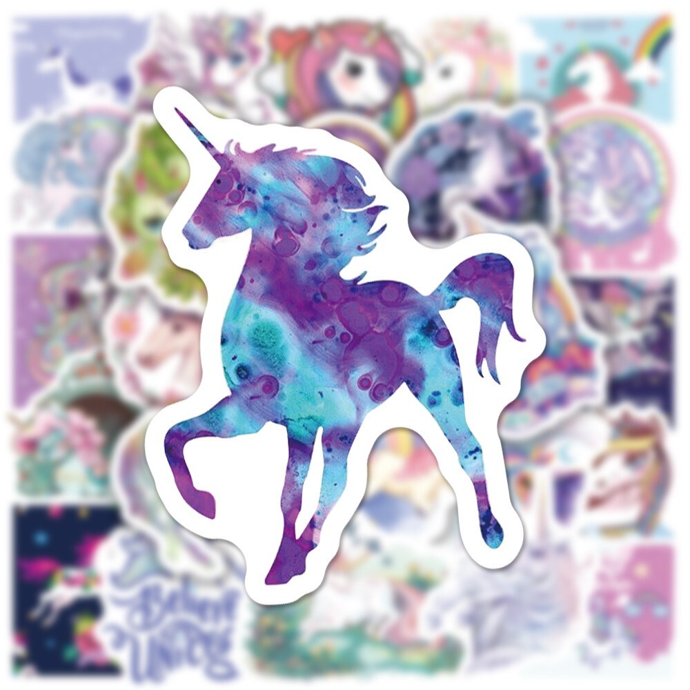 100pcs Unicorn Stickers, Cute Rainbow Universe Stickers, #138