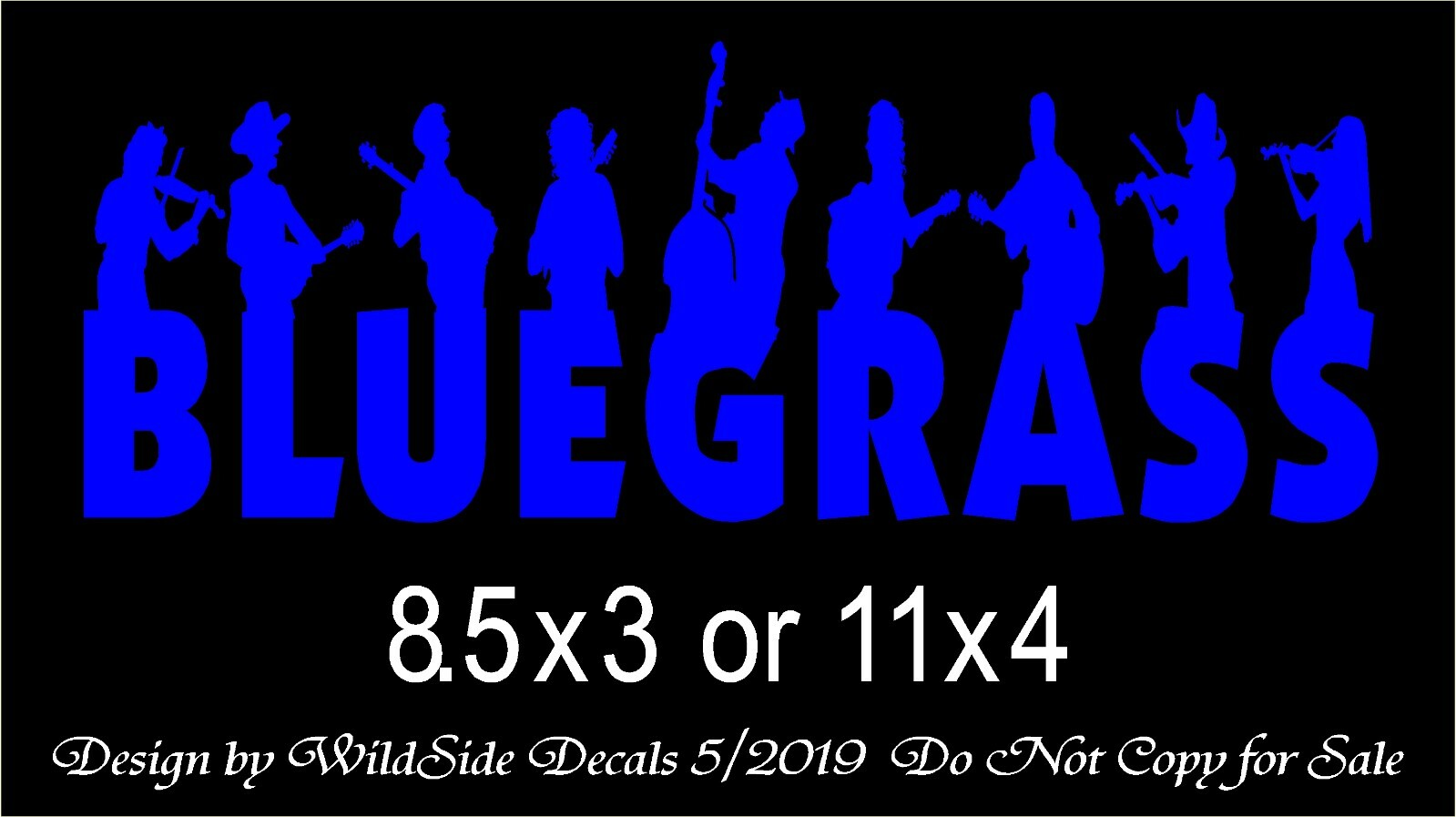 Bluegrass Music Decal Musicians Vinyl Car Truck Sticker Half Body Silhouettes