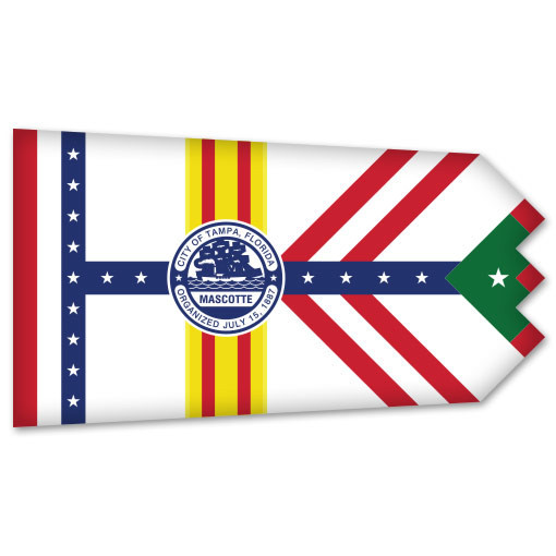 Tampa City Flag car bumper sticker window decal 6" x 3"