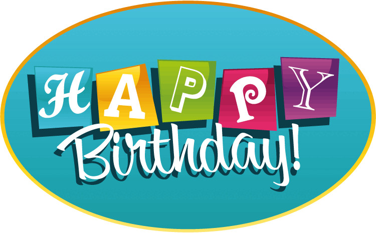 Happy Birthday Mixed Letters Oval Car Bumper Sticker Decal