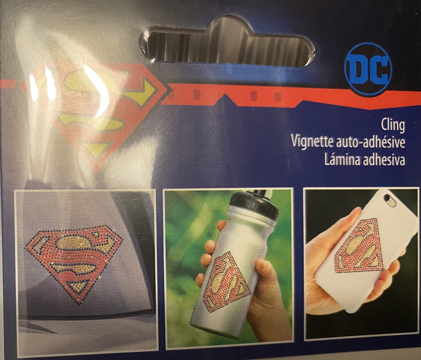 Brand New Superman Adhesive Cling Great For Glass Metal Plastic Products
