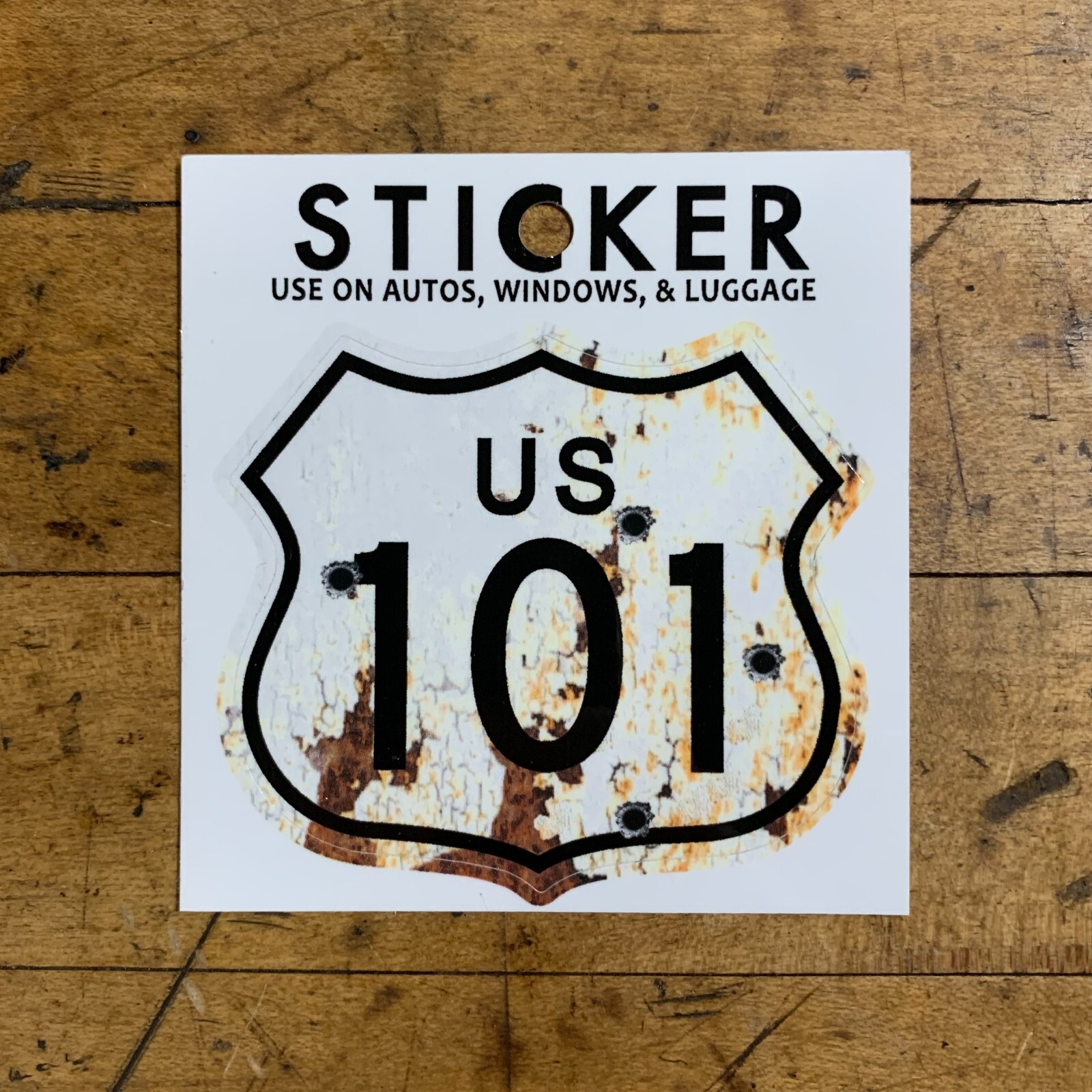 US Highway 101 Rusty Highway Sign Sticker California Oregon Washington Decal