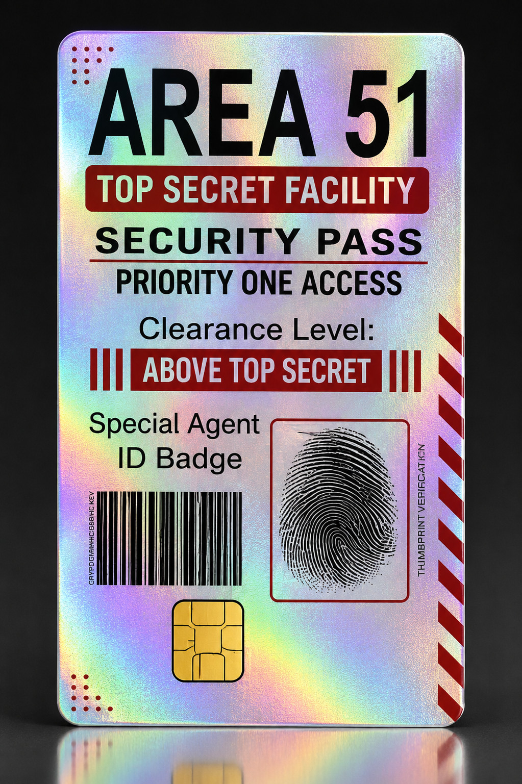 AREA 51 ALIEN UFO SECURITY TOP SECRET AGENT ID Credit Debit Card Skin Sticker