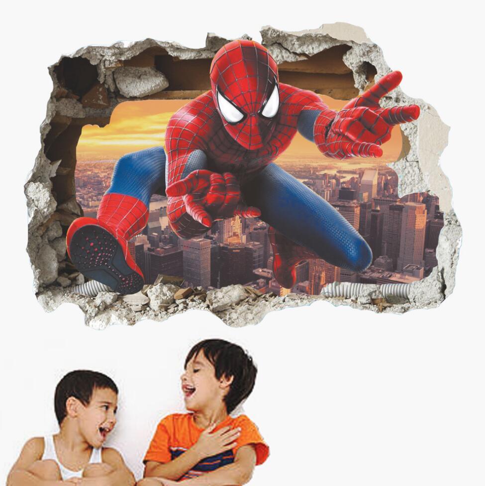 NEW 3D Spiderman Removable Wall Stickers Kids Home Decal room Decor USA