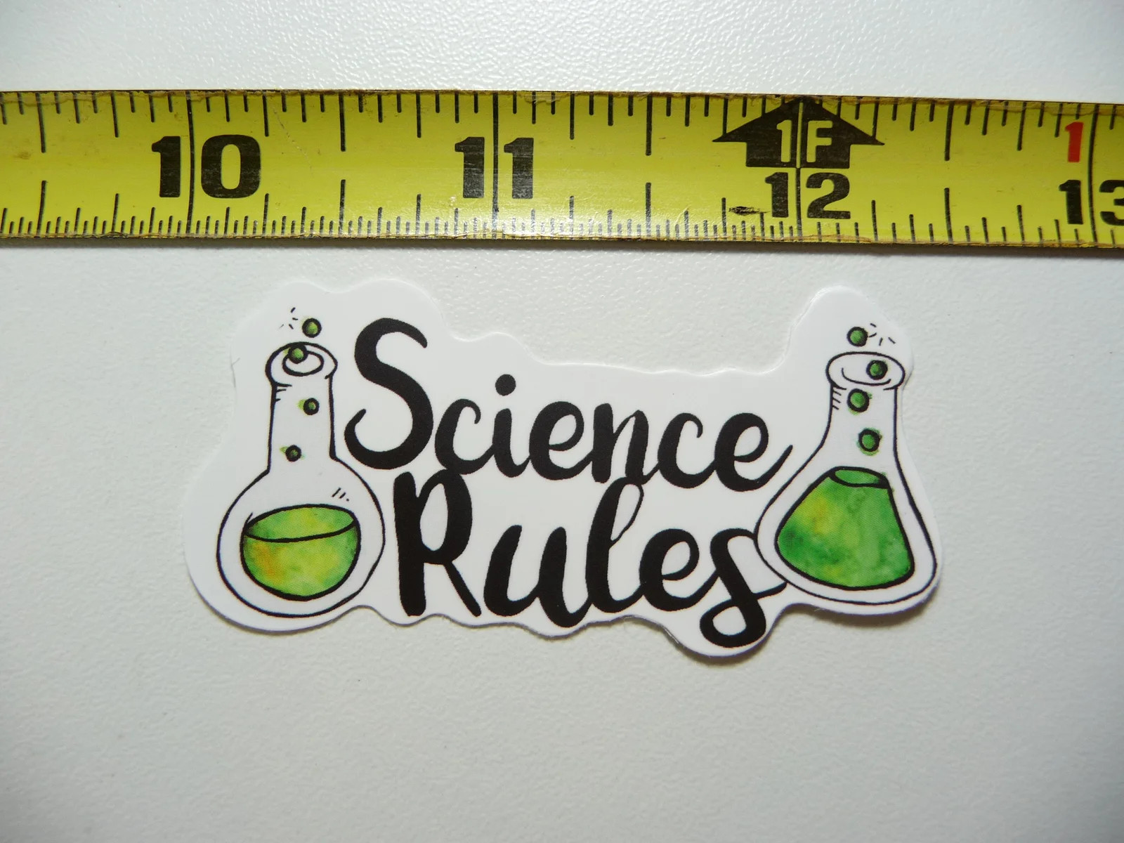 SCIENCE RULES CHEMISTRY VIALS BEAKER SMALL STICKER DECAL SCHOOL COLLEGE TEACH