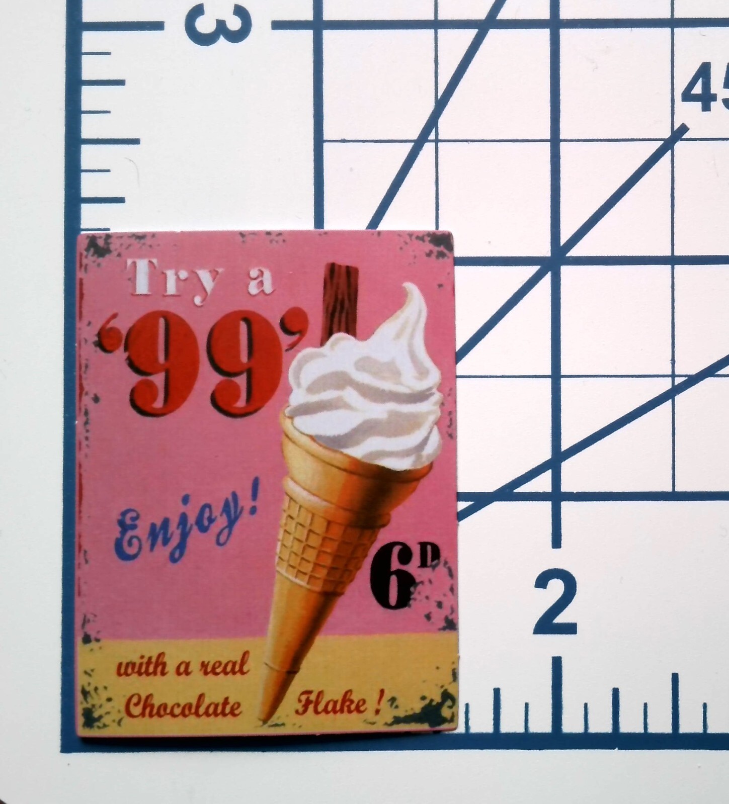 Ice Cream 99 Cone Chocolate Flake Vintage Ad Sticker Dessert Treat Retro