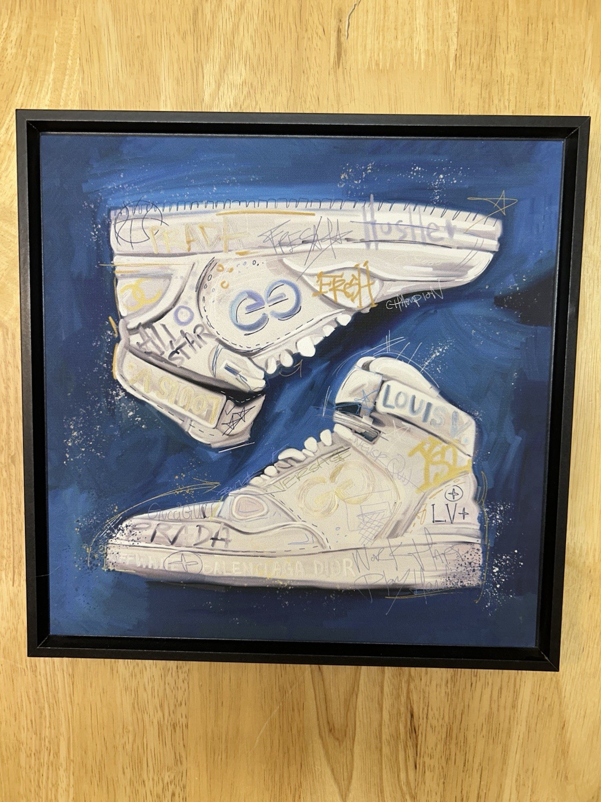 Canvas Wall Decor – Designer Tennis Shoes – 12”x12”