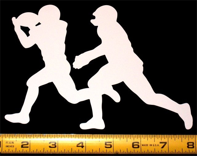 Football Players! HQ Single Color High Gloss 7.0" x 5.0" Vinyl Decal!