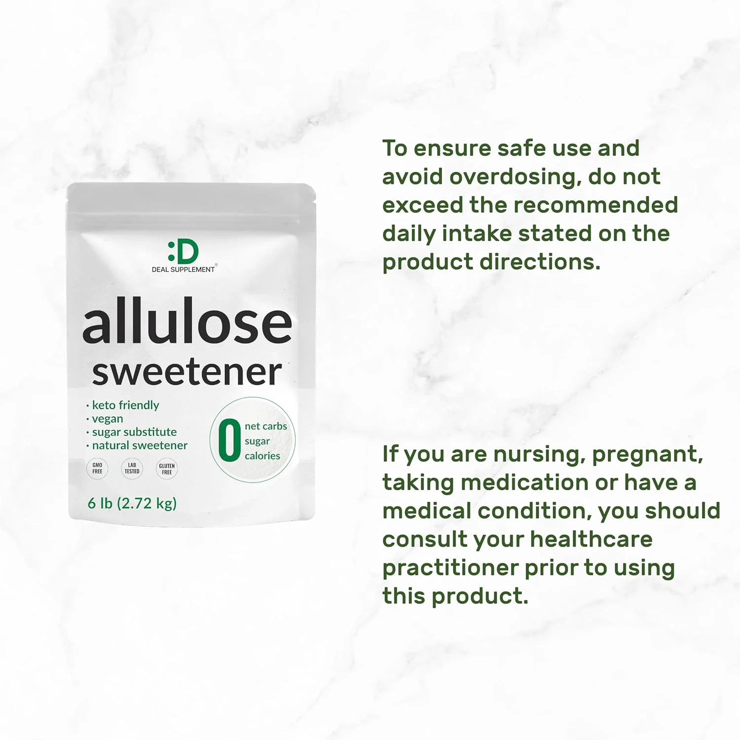 Allulose Sweetener 6 Pounds – Natural Sugar Substitutes, No Aftertaste – Keto Fr