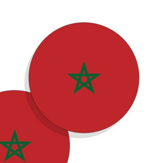 Morocco Flag Stickers Flag Decals Vinyl Round Indoor Outdoor Circles 4 pack