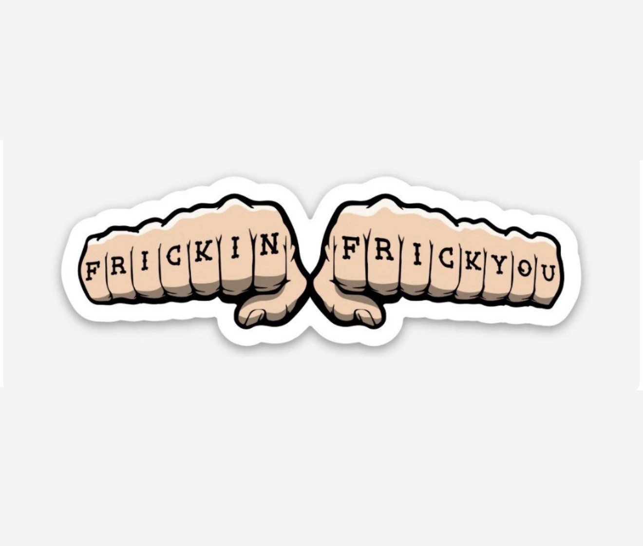 3” Funny Fist Sticker Vinyl Decal Matte Finish Dishwasher Safe