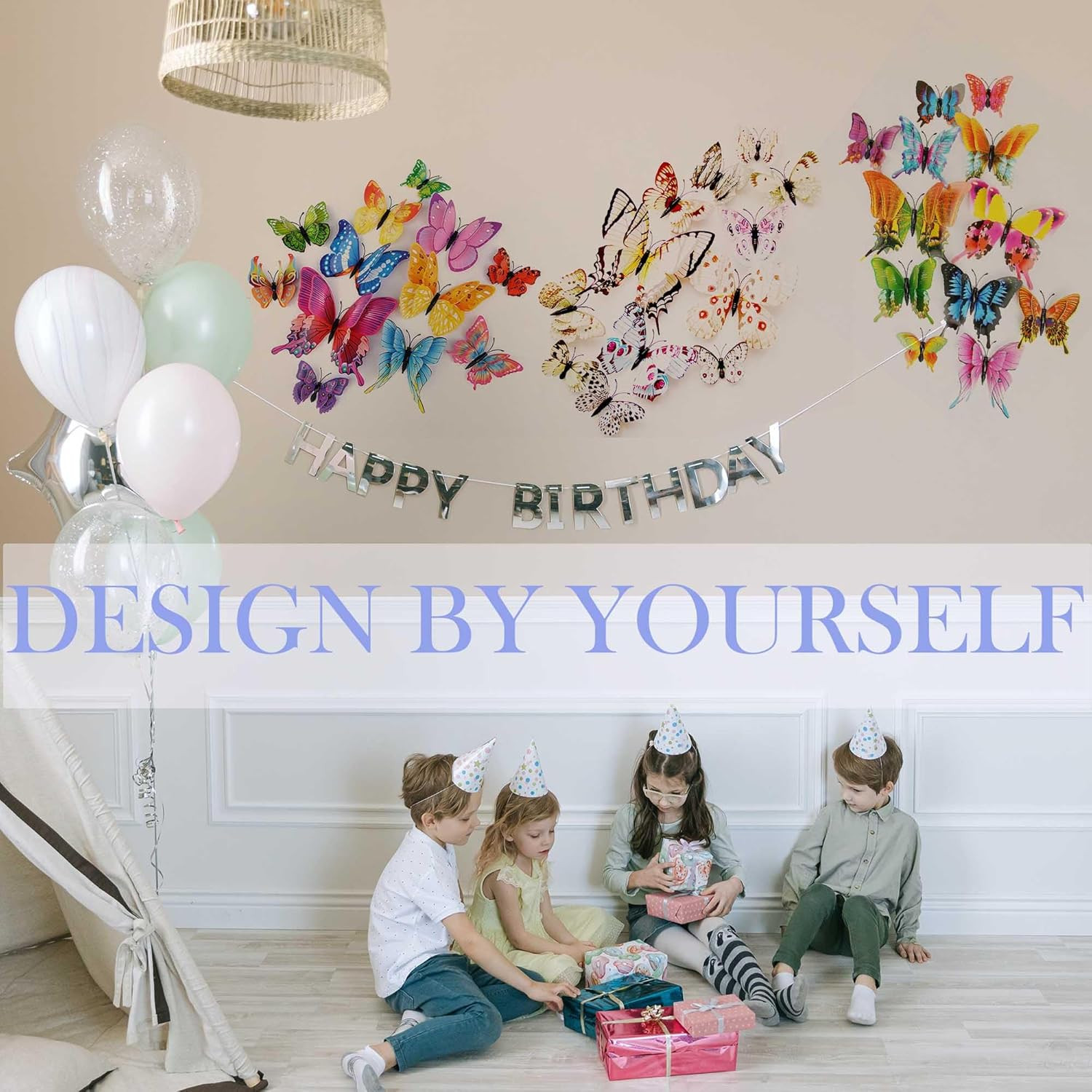Butterfly Wall Decor 24/48 PCS, 3D Butterflies Stickers for Party Decorations wi