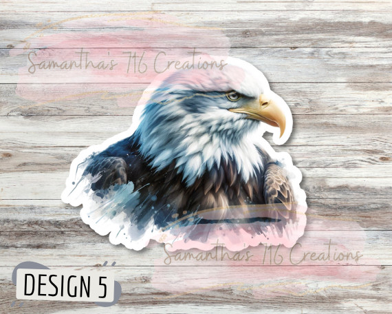 American Bald Eagle Vinyl Stickers 3" For Laptops, Indoor, Water Resistant