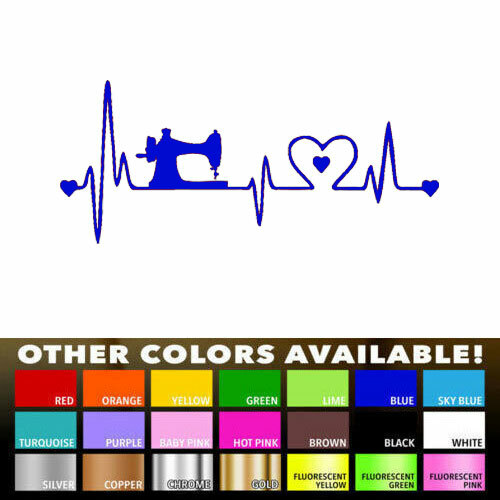 Sewing Heartbeat Lifeline Decal Sticker for Home Car Window Wall Door Laptop Mac