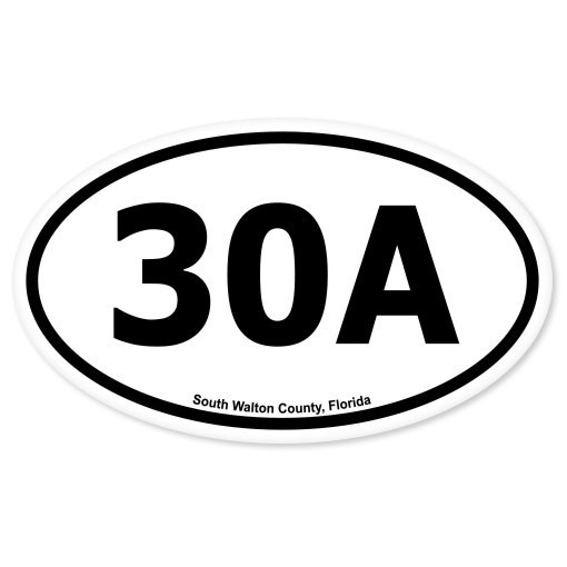 30A South Walton County Beaches car bumper sticker 5" x 3"