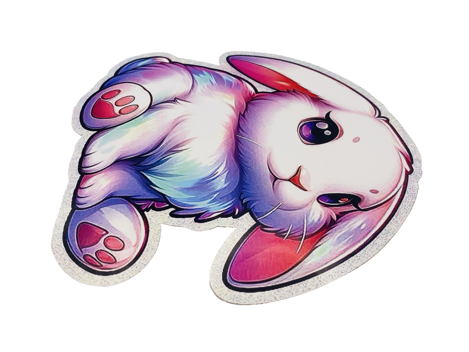White Shiny Bunny Animal Waterproof Car Decal Wall Poster Vinyl Sticker Large