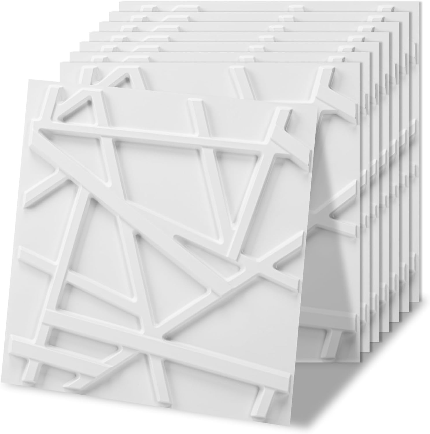 100 Pack 3D White PVC Wall Panels – 97 Sq.Ft. Stylish Interior Décor