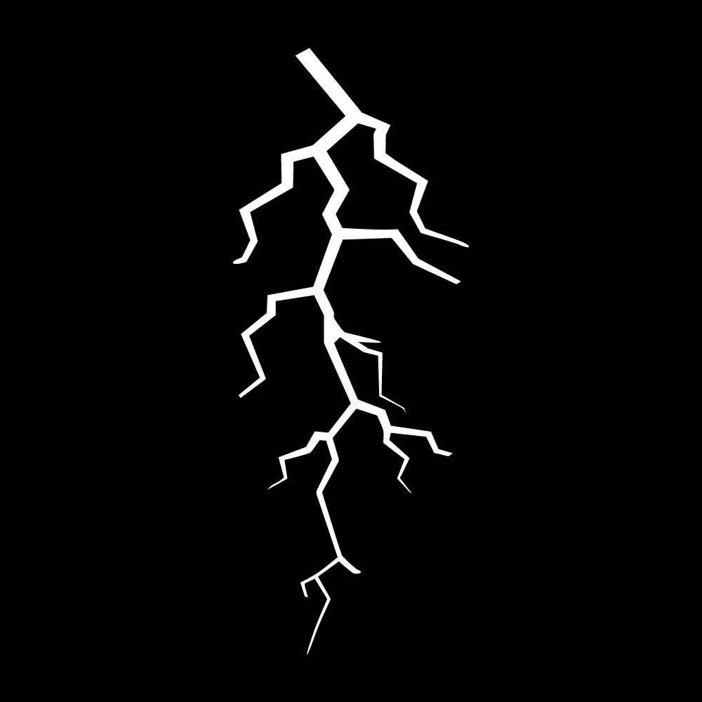 Lightning Bolt Thunderstorm Strike Decal Sticker White Die Cut Vinyl