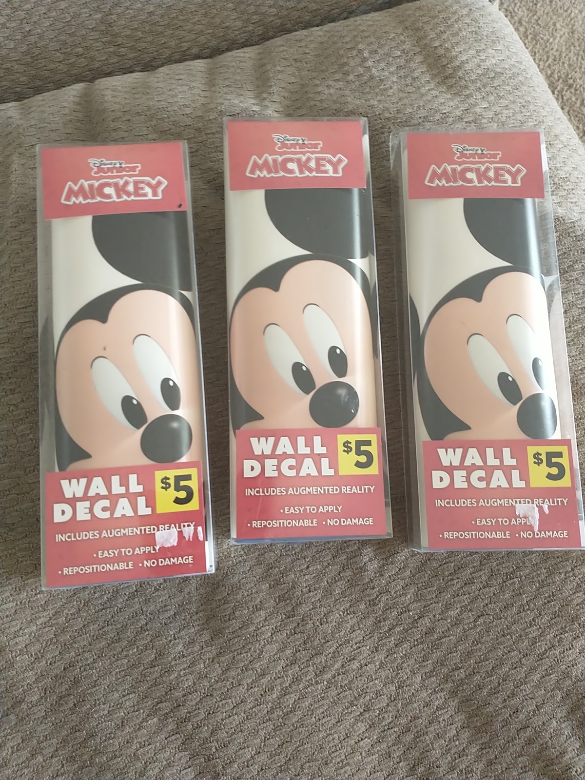 Lot Of 3 MICKEY MOUSE ~ Wall Decal 13" X 16", New In Box, Free Shipping