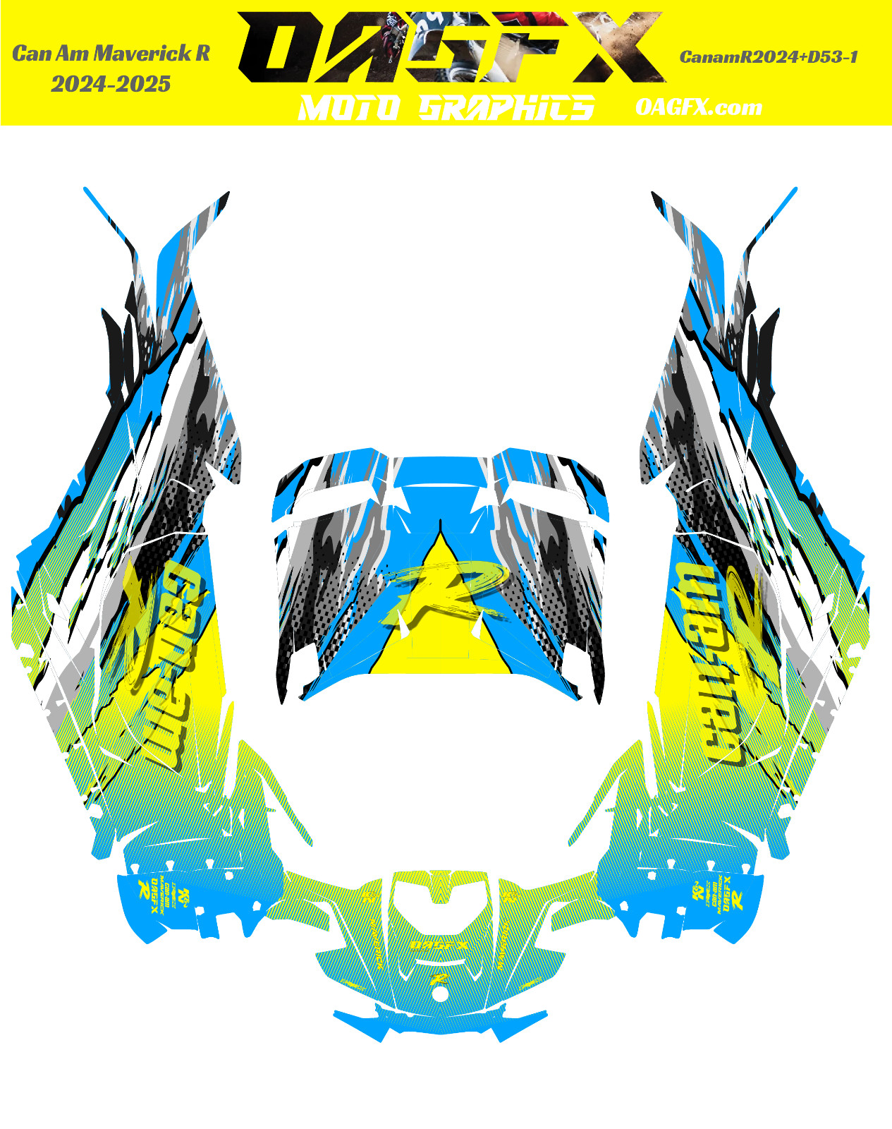 2024-2025 Can Am Maverick R RS Graphics Kit Pro Edition D53-2 Wild OAGFX Racing