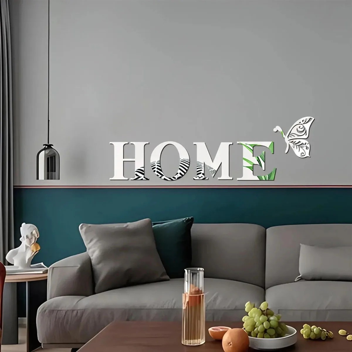 HOME 3D Mirror Wall Sticker Decorative Acrylic Home Sign Entrance Wall Décor