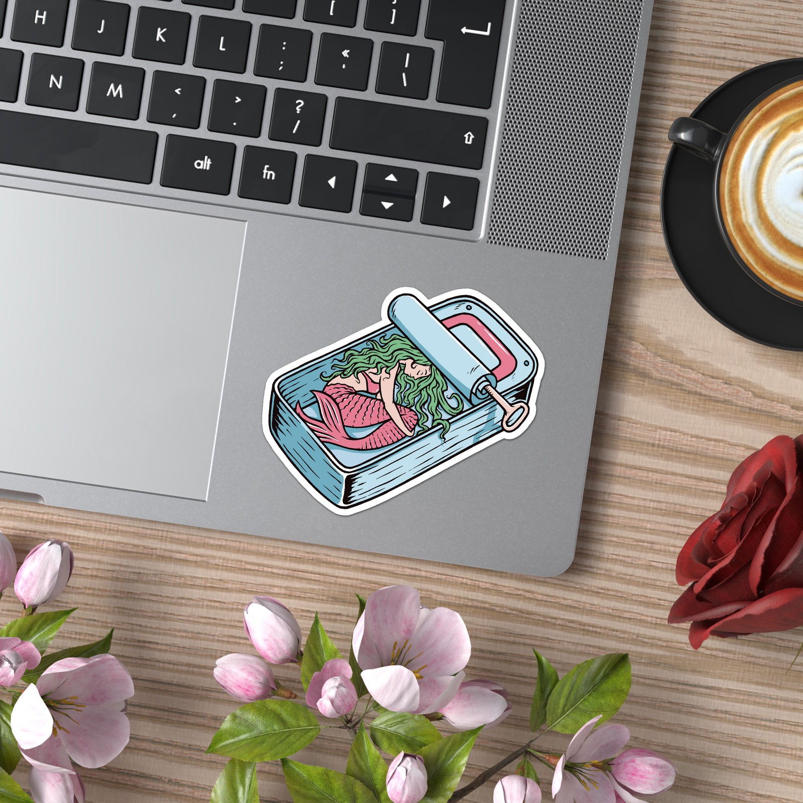 Sardine Can Mermaid – Vinyl Decal Sticker – Car Window Laptop – ebn8066