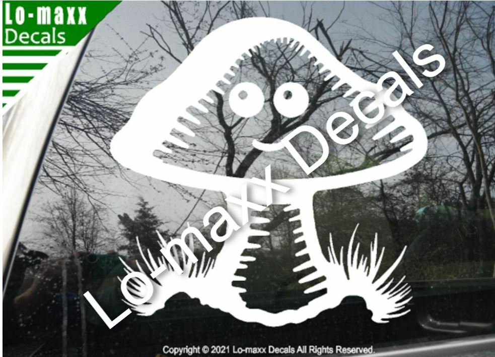 Happy Mushroom Man Unique Art Car Truck Window Woodland Die Cut Vinyl Decal