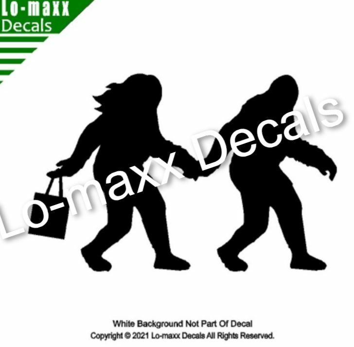 Mr. & Mrs. Bigfoot Married Couple Original Superior Quality Die Cut Vinyl Decal